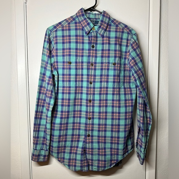 Polo by Ralph Lauren Plaid Collared Button Front Chest Pocket Dress Shirt Small - Picture 1 of 13